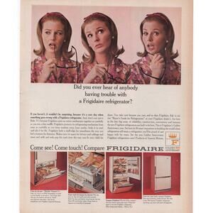Frigidaire Refrigerator Magazine Advertisement 1965 Appliance 50th Anniversary